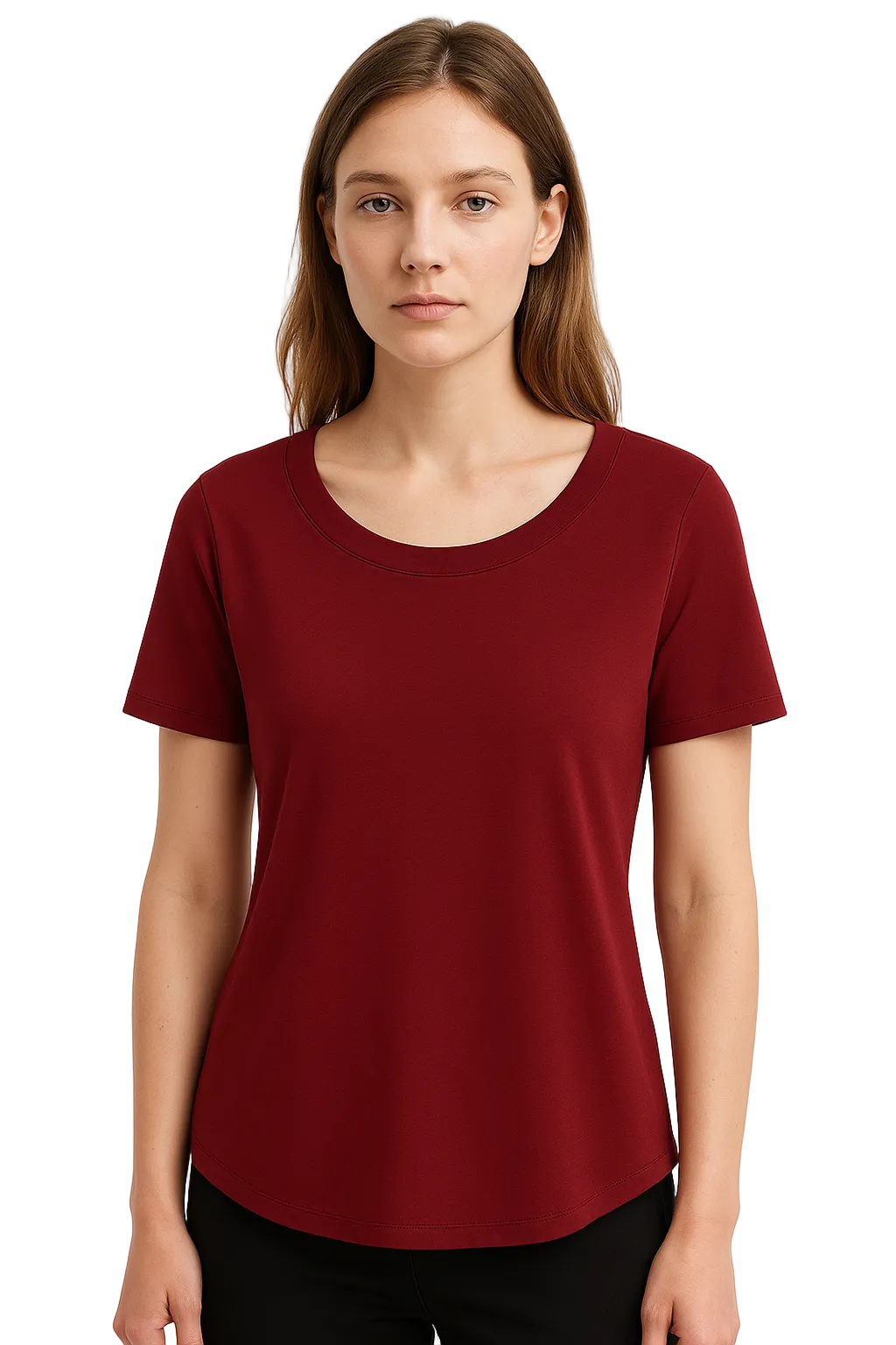 Damski T-shirt z okrągłym dekoltem i krótkim rękawem